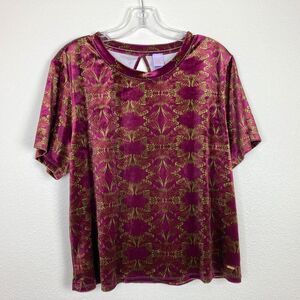 Savage X Fenty Women's Psychedelic Velvet Sleep Top Size XL Purple Green Stretch